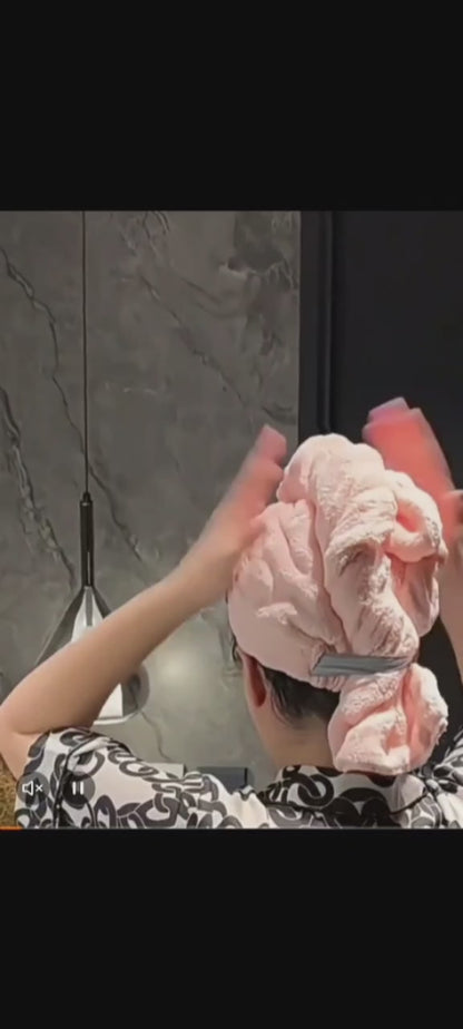 Large Microfibre Hair Towel Wrap – Super Absorbent Quick-Dry Turban for Curly, Thick & Long Hair