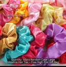 50-Piece Satin Scrunchie Set – Colourful Hair Ties for Curly, Natural & Relaxed Hair
