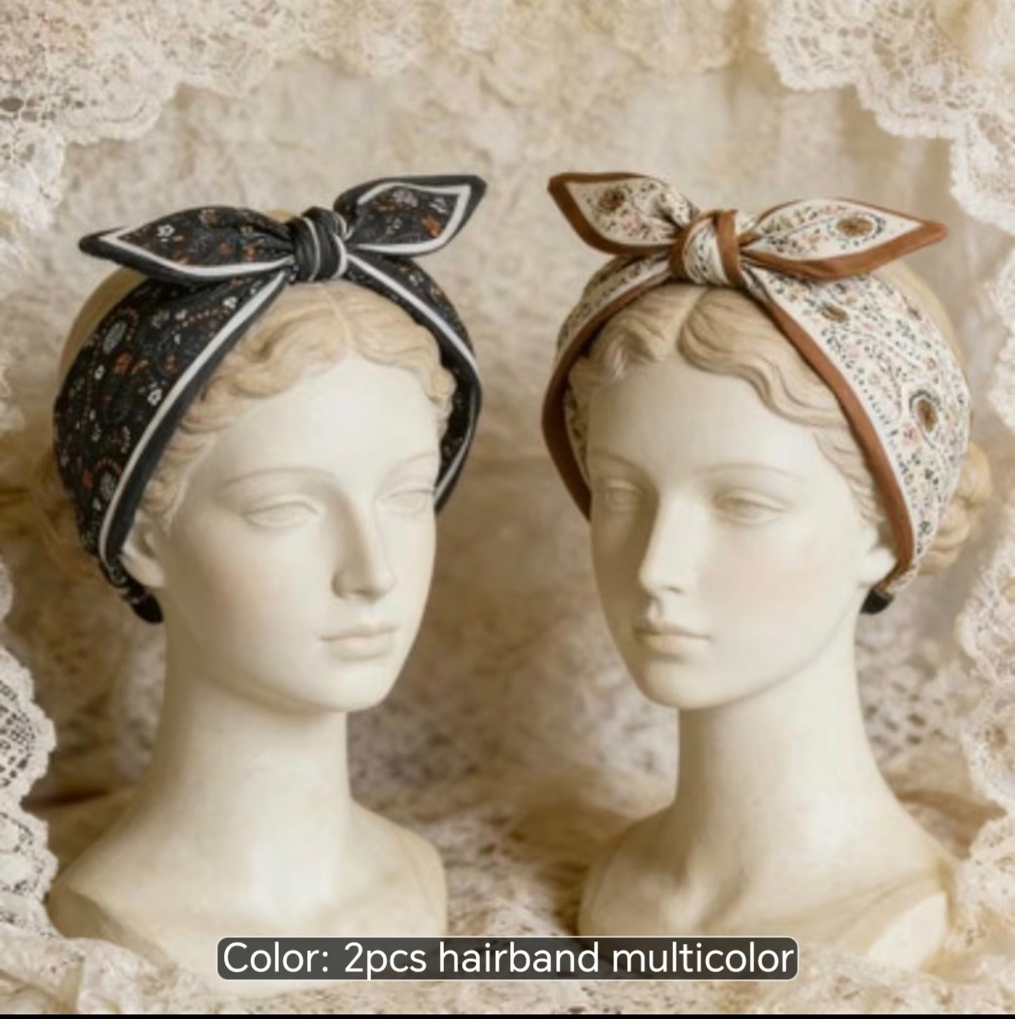 2 Piece Vintage Paisley Bow Headband Set – Wide Hairbands for Everyday Styling (Copy)