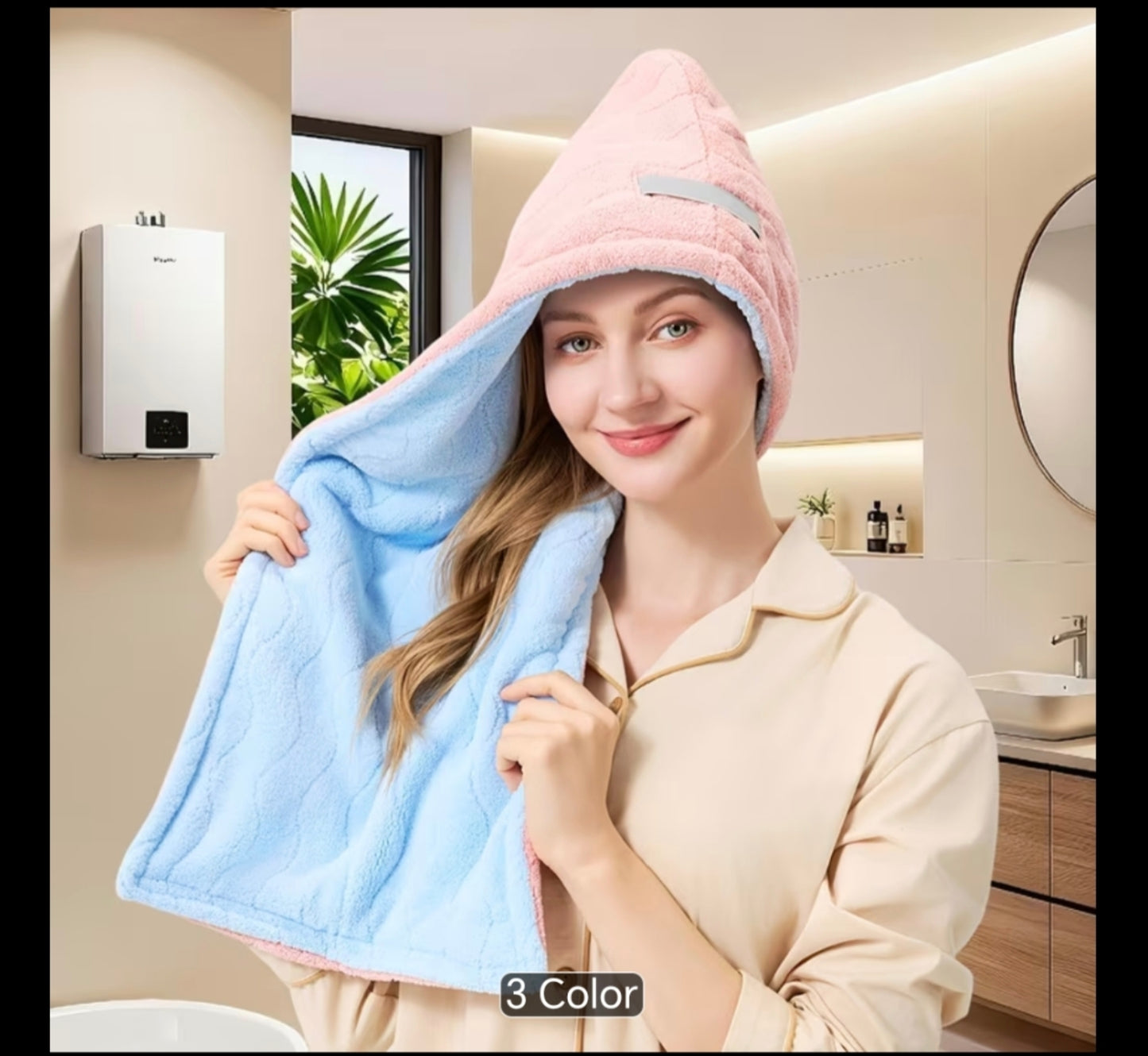 Extra Large Microfibre & Thickened Hair Towel Wrap – Super Absorbent Quick-Dr Turban for Curly, Thick & Long Hair