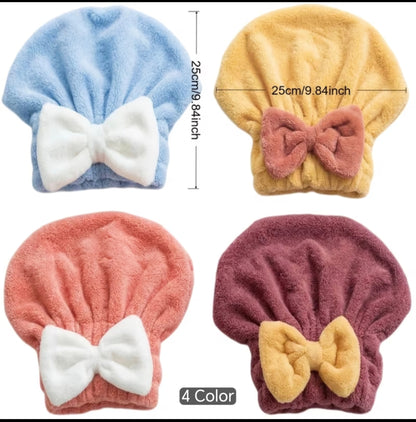 Japanese-Style Hair Drying Cap for Women, Made from Soft Coral Fleece Material, Offers Excellent Water Absorption And Quick Drying. It Easily Wraps Around Long Hair, Eliminating The Risk of Heat Damage from Hair Dryers. Comfortable And to Wear
