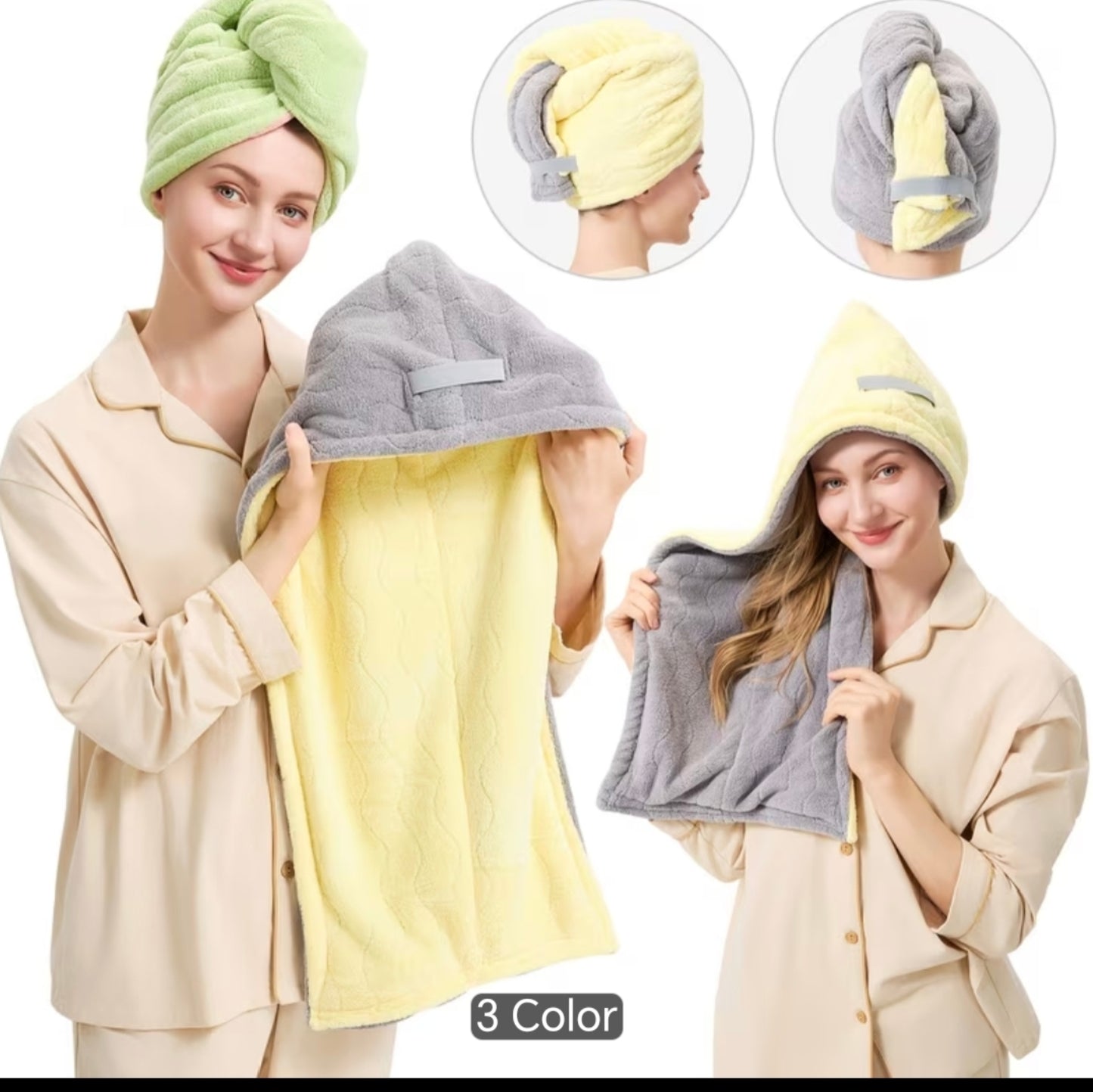 Extra Large Microfibre & Thickened Hair Towel Wrap – Super Absorbent Quick-Dr Turban for Curly, Thick & Long Hair