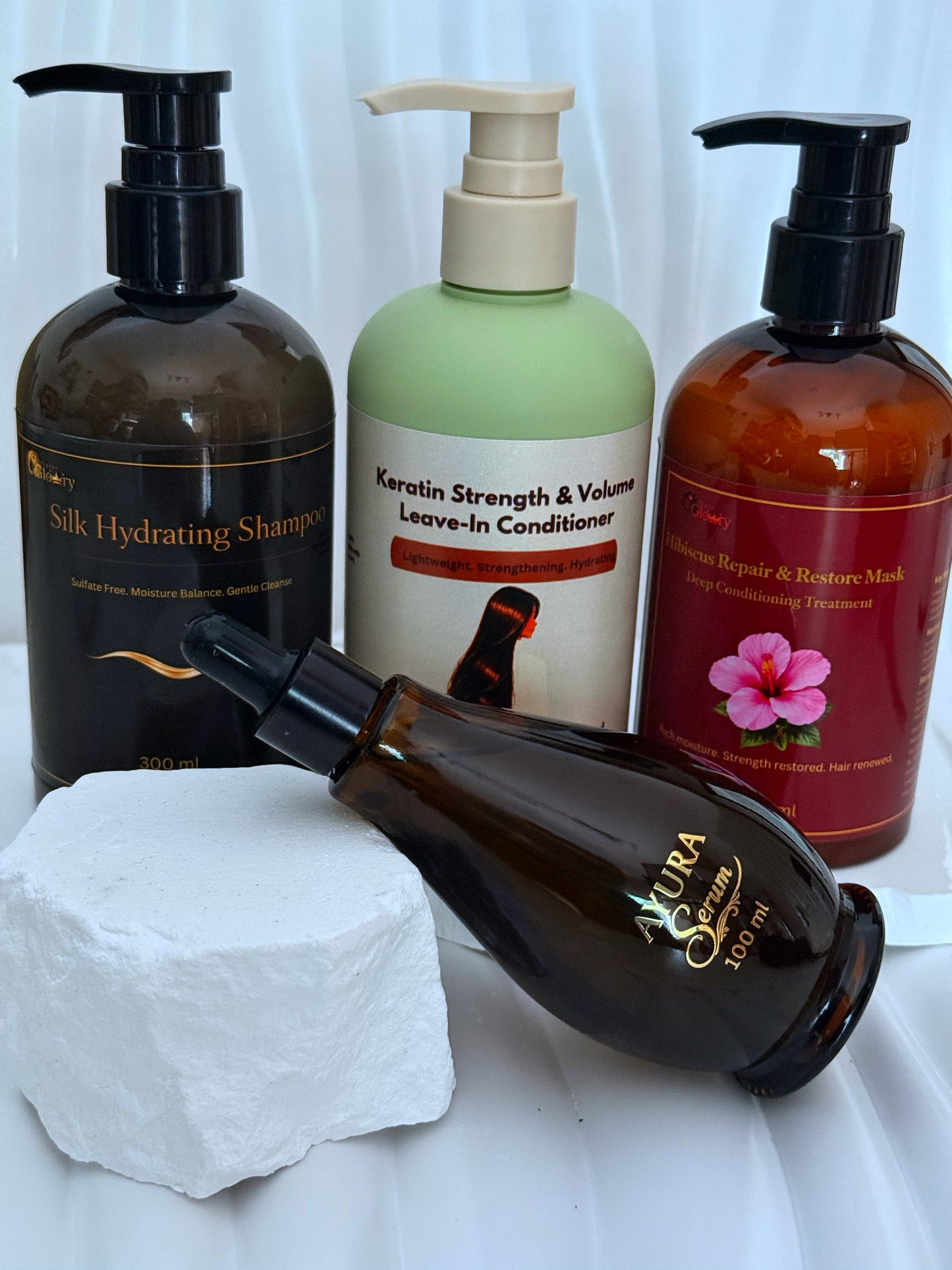 Hair Glowry Relaxed & Chemically Treated Hair Restoration Bundle; Complete Hair Care Routine for Relaxed/Fine Hair