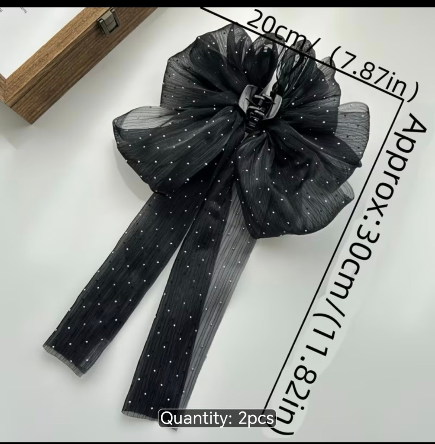 2-Piece Oversized Bow Hair Clip Set – Elegant Ribbon Hair Bows for Women