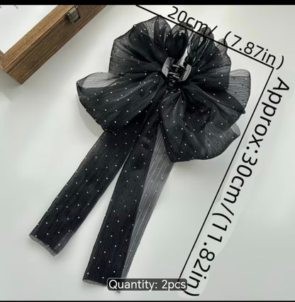 2-Piece Oversized Bow Hair Clip Set – Elegant Ribbon Hair Bows for Women