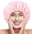 Reusable Waterproof Shower Cap for Women. Double-Layer Hair Protection Cap | 28cm