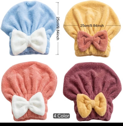 Japanese-Style Hair Drying Cap for Women, Made from Soft Coral Fleece Material, Offers Excellent Water Absorption And Quick Drying. It Easily Wraps Around Long Hair, Eliminating The Risk of Heat Damage from Hair Dryers. Comfortable And to Wear