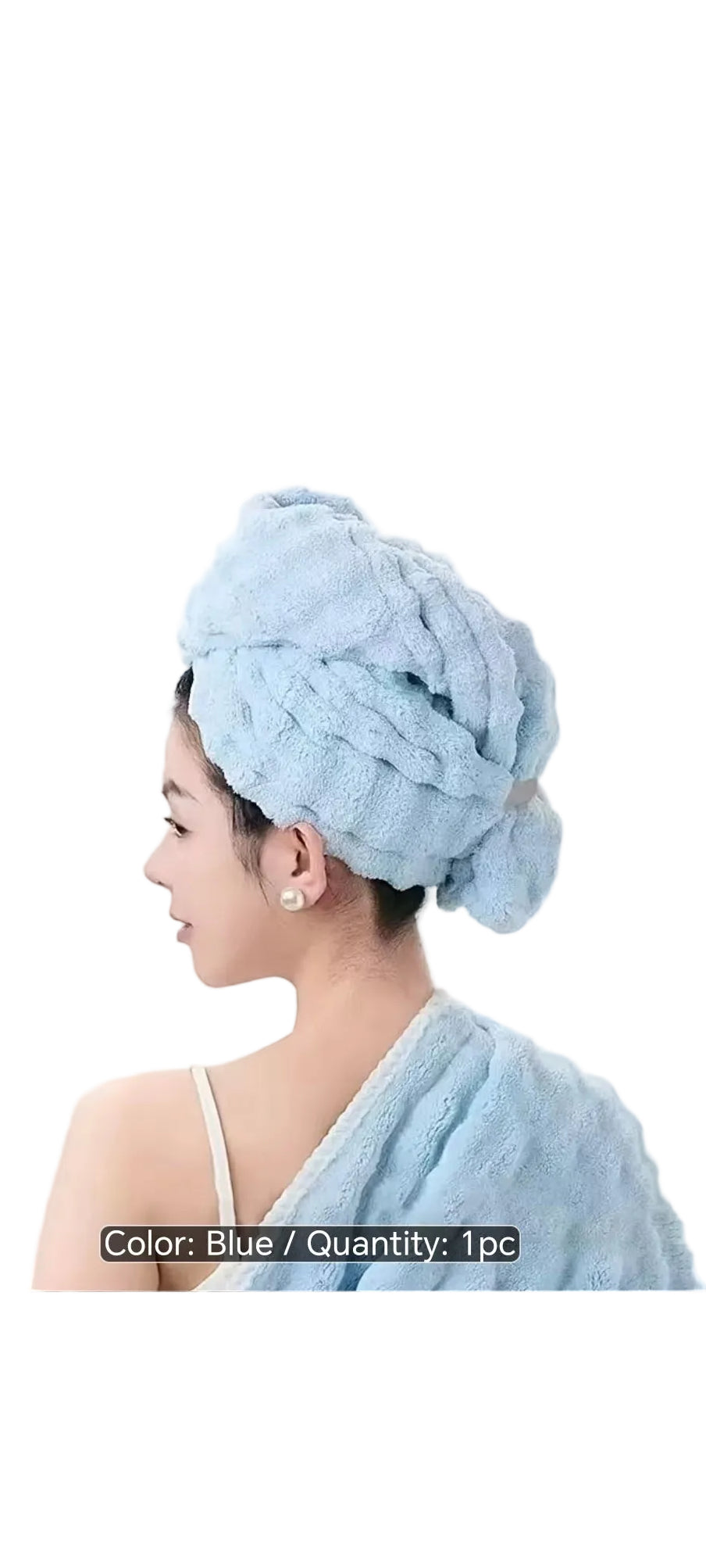 Large Microfibre Hair Towel Wrap – Super Absorbent Quick-Dry Turban for Curly, Thick & Long Hair