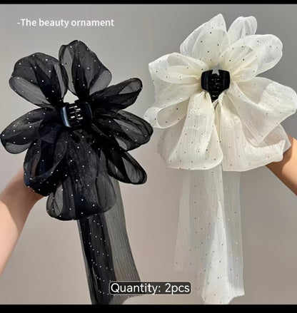 2-Piece Oversized Bow Hair Clip Set – Elegant Ribbon Hair Bows for Women