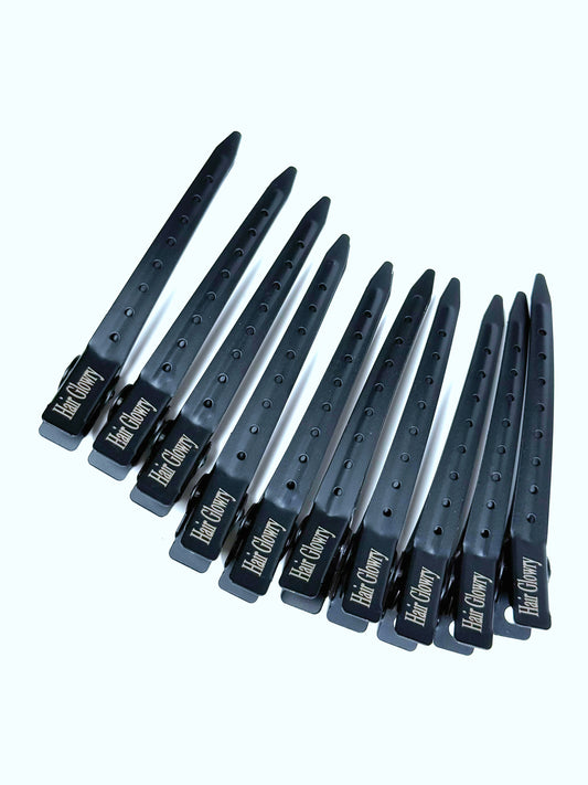 Professional Hair Sectioning Clips | Black & Gold (10 Piece)