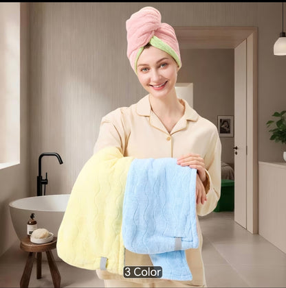 Extra Large Microfibre & Thickened Hair Towel Wrap – Super Absorbent Quick-Dr Turban for Curly, Thick & Long Hair