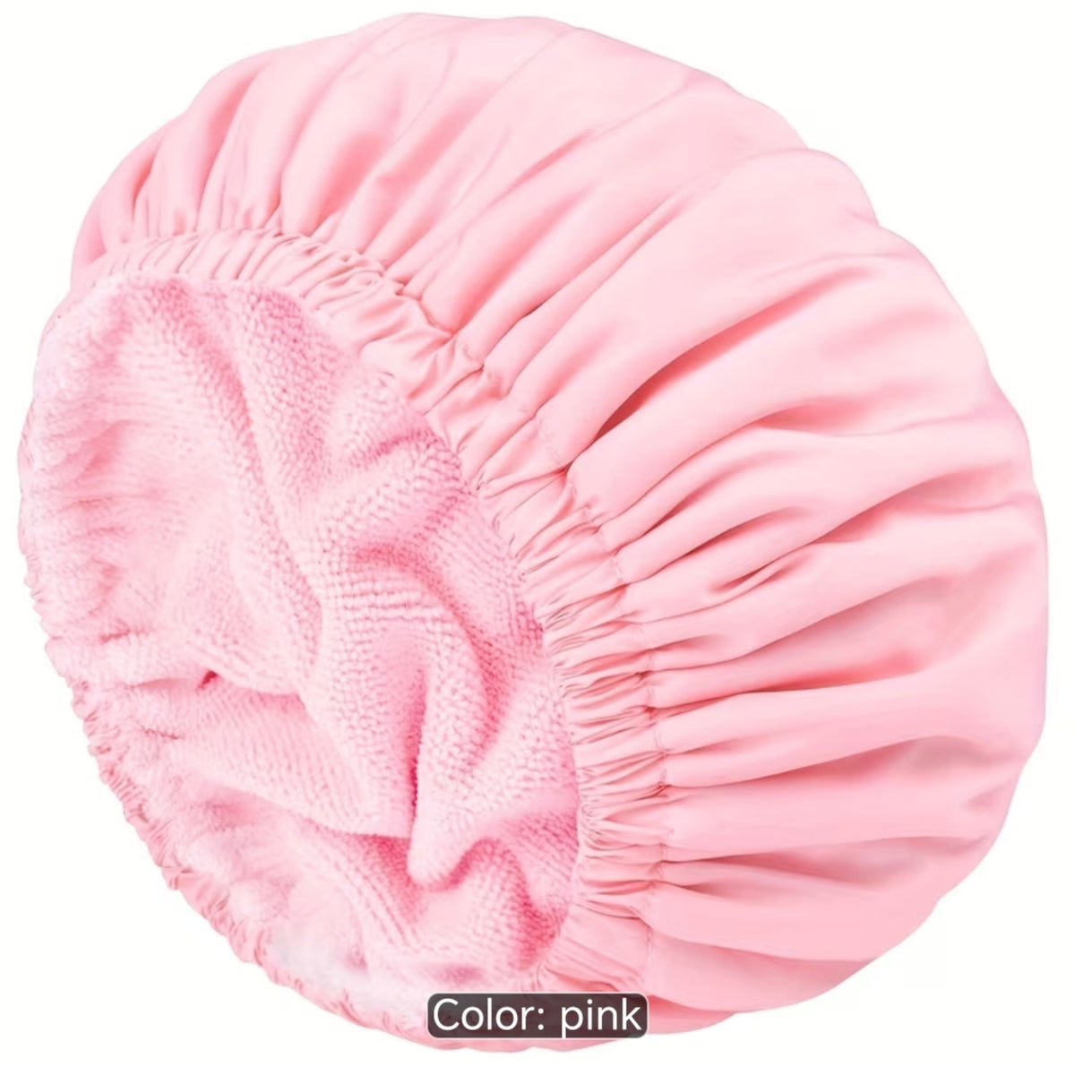 Reusable Waterproof Shower Cap for Women. Double-Layer Hair Protection Cap | 28cm