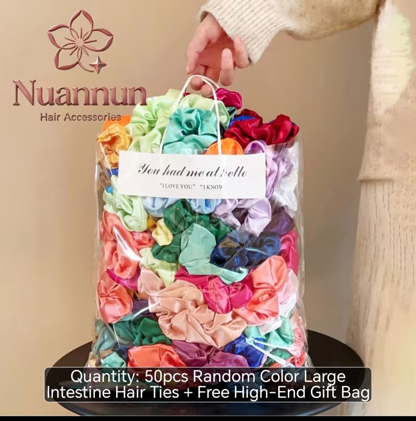 50-Piece Satin Scrunchie Set – Colourful Hair Ties for Curly, Natural & Relaxed Hair