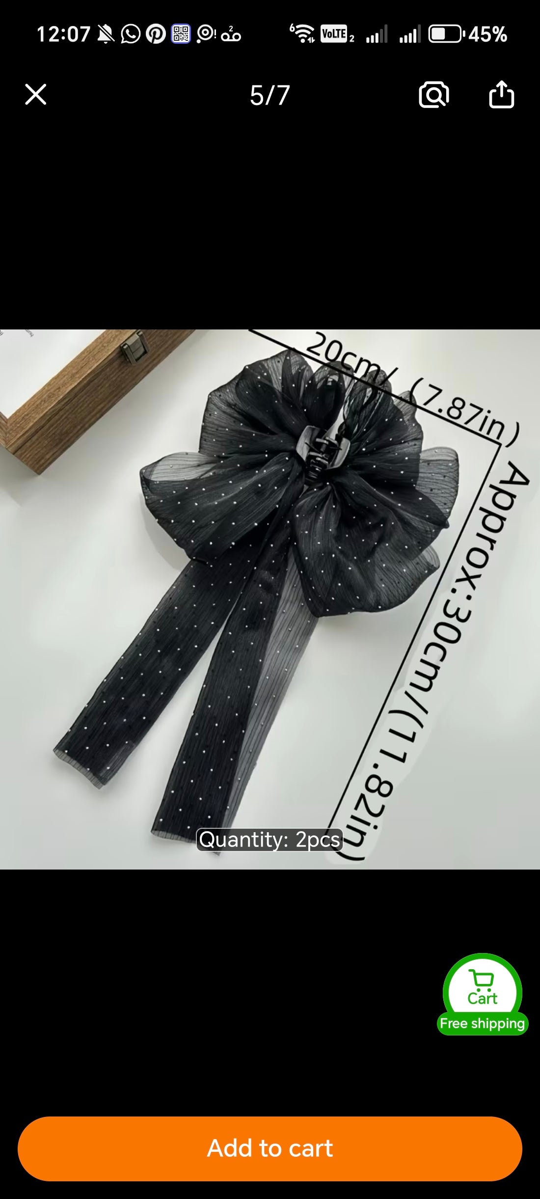 2-Piece Oversized Bow Hair Clip Set – Elegant Ribbon Hair Bows for Women
