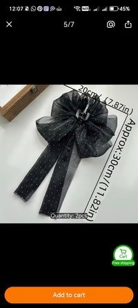 2-Piece Oversized Bow Hair Clip Set – Elegant Ribbon Hair Bows for Women