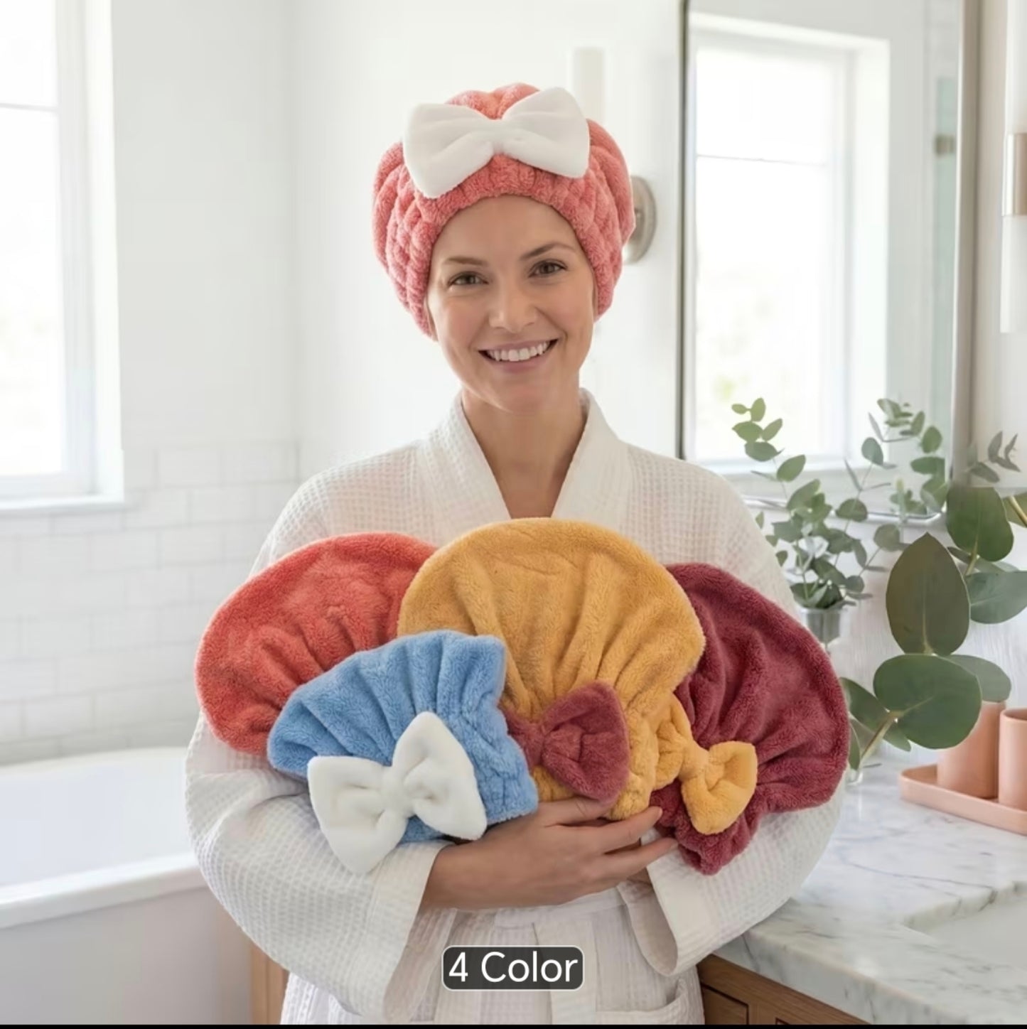 Japanese-Style Hair Drying Cap for Women, Made from Soft Coral Fleece Material, Offers Excellent Water Absorption And Quick Drying. It Easily Wraps Around Long Hair, Eliminating The Risk of Heat Damage from Hair Dryers. Comfortable And to Wear