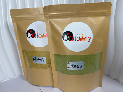 Natural Henna & Indigo Pack – Pure Henna Powder & Indigo Powder for Natural Hair Colour and Grey Hair Coverage