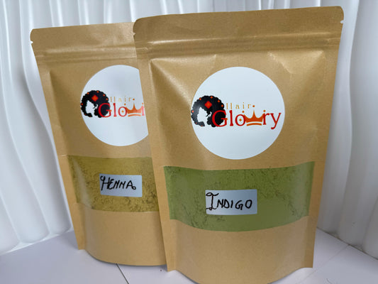 Natural Henna & Indigo Pack – Pure Henna Powder & Indigo Powder for Natural Hair Colour and Grey Hair Coverage