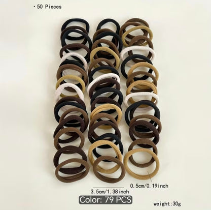 79-Piece Hair Accessories Set – Satin Scrunchies, Hair Ties & Claw Clips