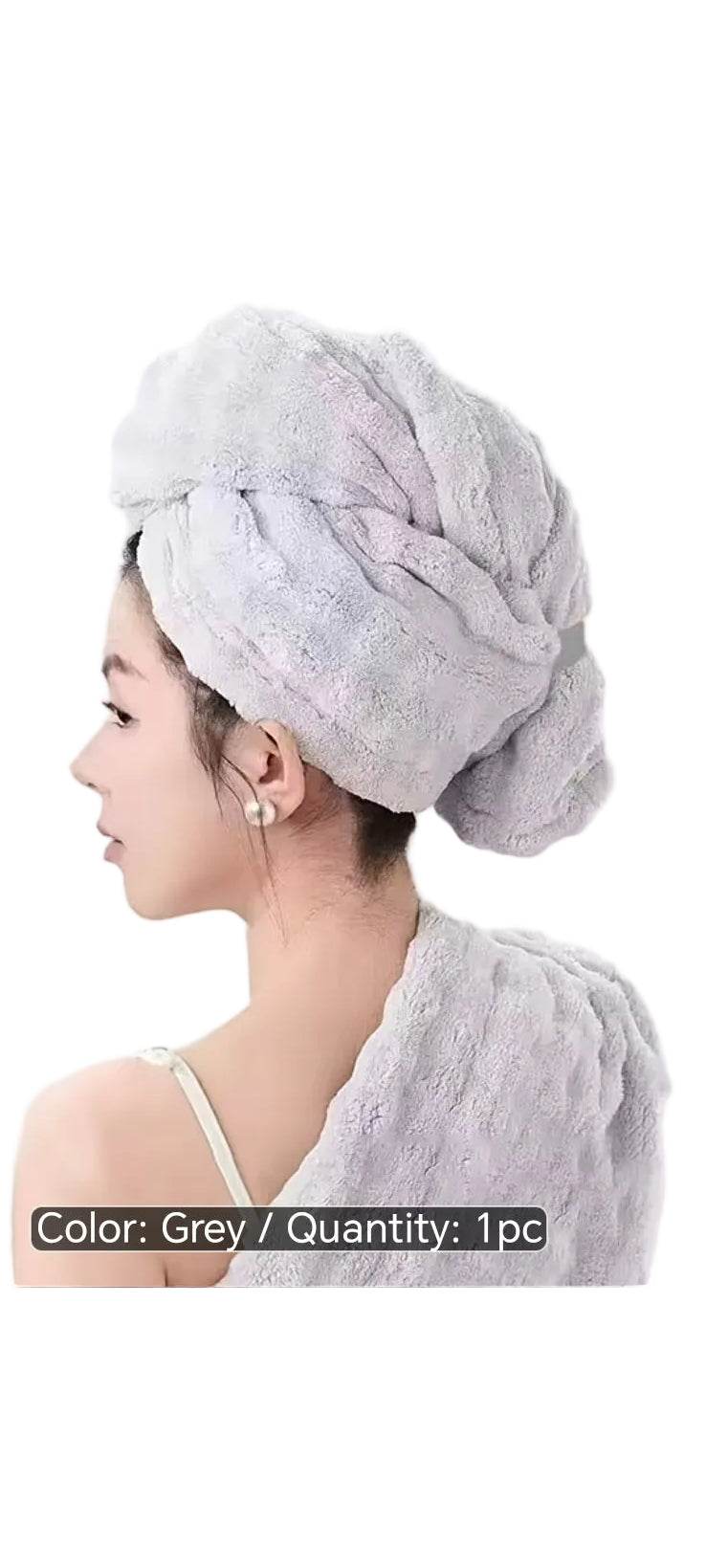 Large Microfibre Hair Towel Wrap – Super Absorbent Quick-Dry Turban for Curly, Thick & Long Hair