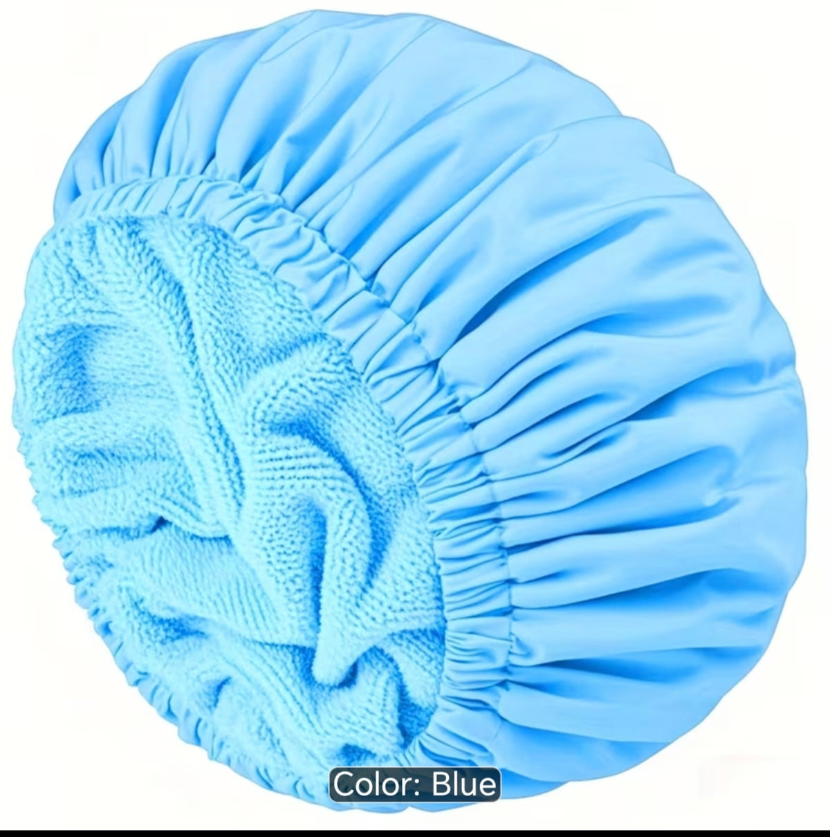 Reusable Waterproof Shower Cap for Women. Double-Layer Hair Protection Cap | 28cm