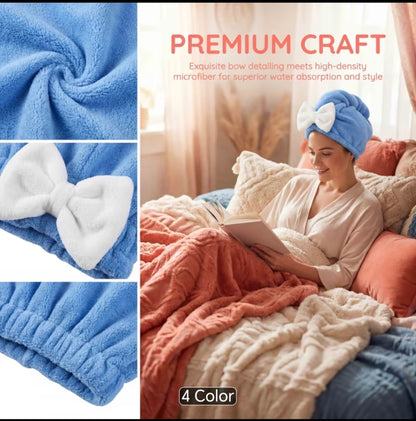 Japanese-Style Hair Drying Cap for Women, Made from Soft Coral Fleece Material, Offers Excellent Water Absorption And Quick Drying. It Easily Wraps Around Long Hair, Eliminating The Risk of Heat Damage from Hair Dryers. Comfortable And to Wear