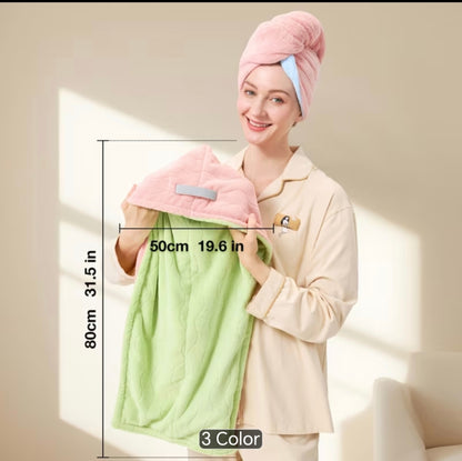 Extra Large Microfibre & Thickened Hair Towel Wrap – Super Absorbent Quick-Dr Turban for Curly, Thick & Long Hair