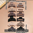 12-Piece Large Hair Claw Clip Set – Neutral Strong Hold Clips for Thick & Curly Hair
